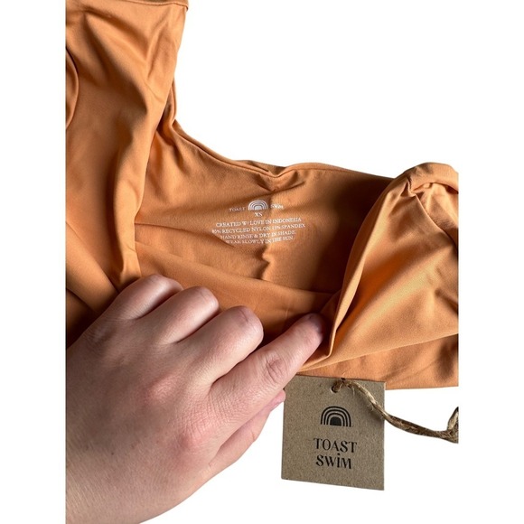 Toast Swim X Free People Signature One Shoulder Crop Bikini Top Sandstone XS - Picture 2 of 5